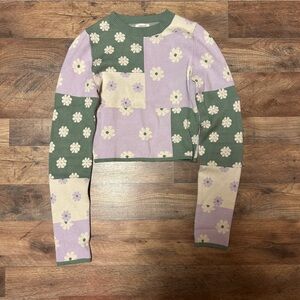 Debut Green and Purple Floral Sweater